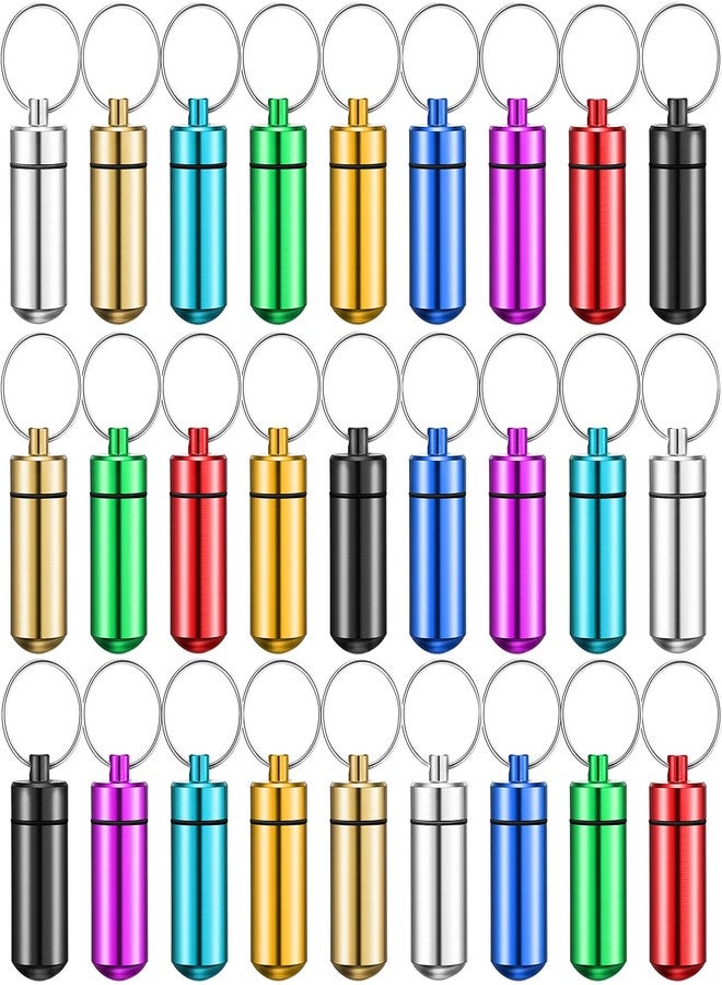 Hotop Multicolor 27-Piece Aluminum Pill Case Keychain with Waterproof Design - Image 1
