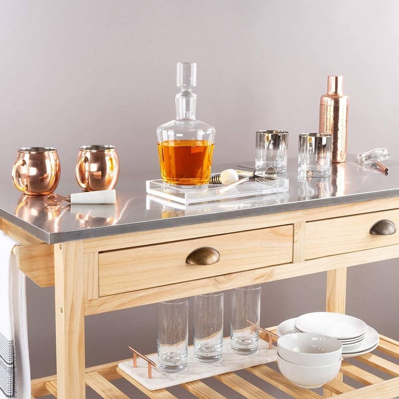 BPA ® Acrylic Catchall Tray- Decorative Clear Rectangular Modern Minimalist Valet Organizer For Bedside, Bathroom Or Office Storage By Lavish Home - Image 5