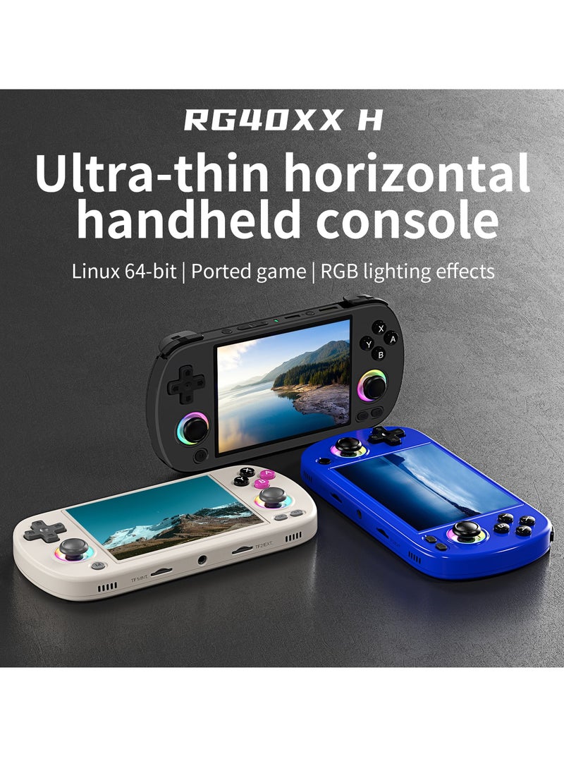 ANBERNIC  - Retro RG40XX H Portable Game Console, 64-bit, Linux, 4.0-inch IPS screen, Compatible with 5G WiFi, Bluetooth, HDMI-TV output (Blue, 128GB) - Image 1