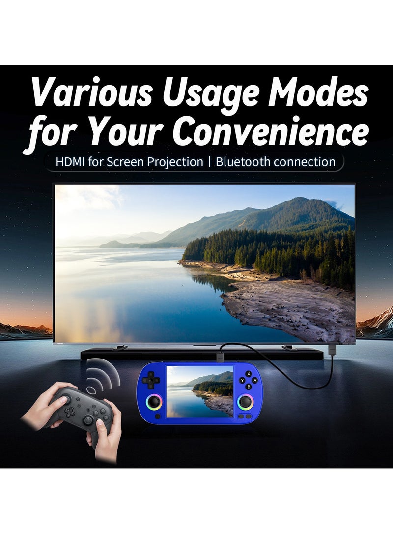 ANBERNIC  - Retro RG40XX H Portable Game Console, 64-bit, Linux, 4.0-inch IPS screen, Compatible with 5G WiFi, Bluetooth, HDMI-TV output (Blue, 128GB) - Image 1