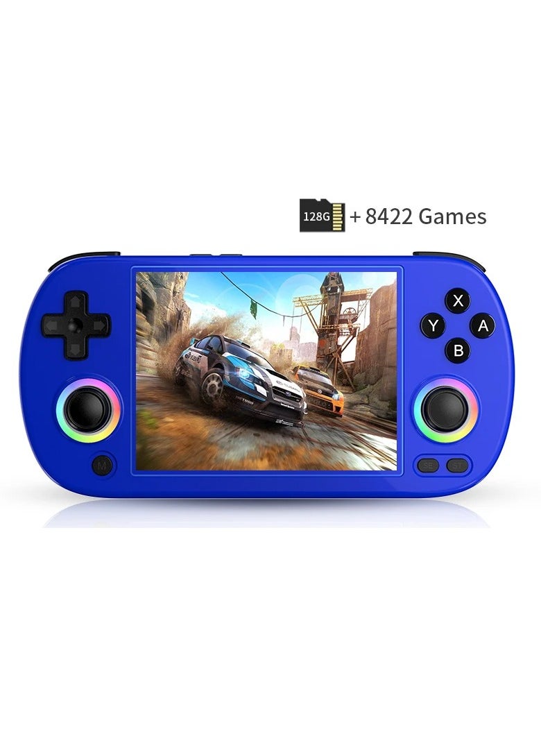 ANBERNIC  - Retro RG40XX H Portable Game Console, 64-bit, Linux, 4.0-inch IPS screen, Compatible with 5G WiFi, Bluetooth, HDMI-TV output (Blue, 128GB) - Image 1