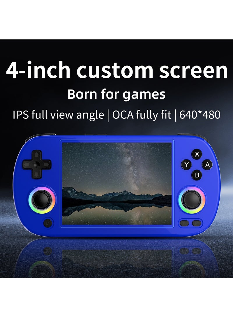ANBERNIC  - Retro RG40XX H Portable Game Console, 64-bit, Linux, 4.0-inch IPS screen, Compatible with 5G WiFi, Bluetooth, HDMI-TV output (Blue, 128GB) - Image 1
