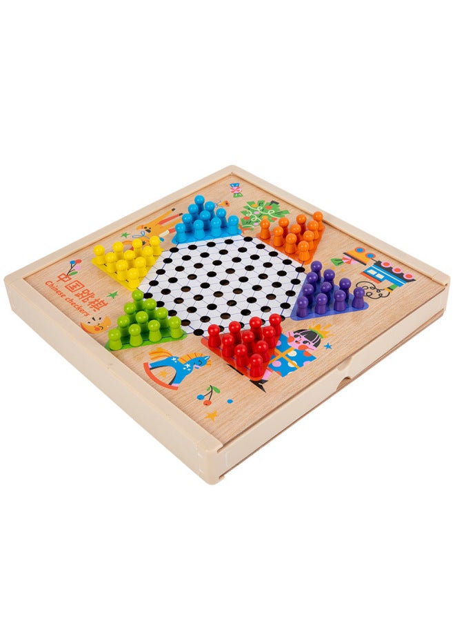 لعبة الشطرنج متعددة الوظائف عشرة في واحد، لعبة الشطرنج الطائرة، وحوش الطاولة، ووحوش الشطرنج، ألعاب خشبية تعليمية للأطفال للطلاب - المواصفات: صندوق شطرنج تسعة في واحد - Image 5