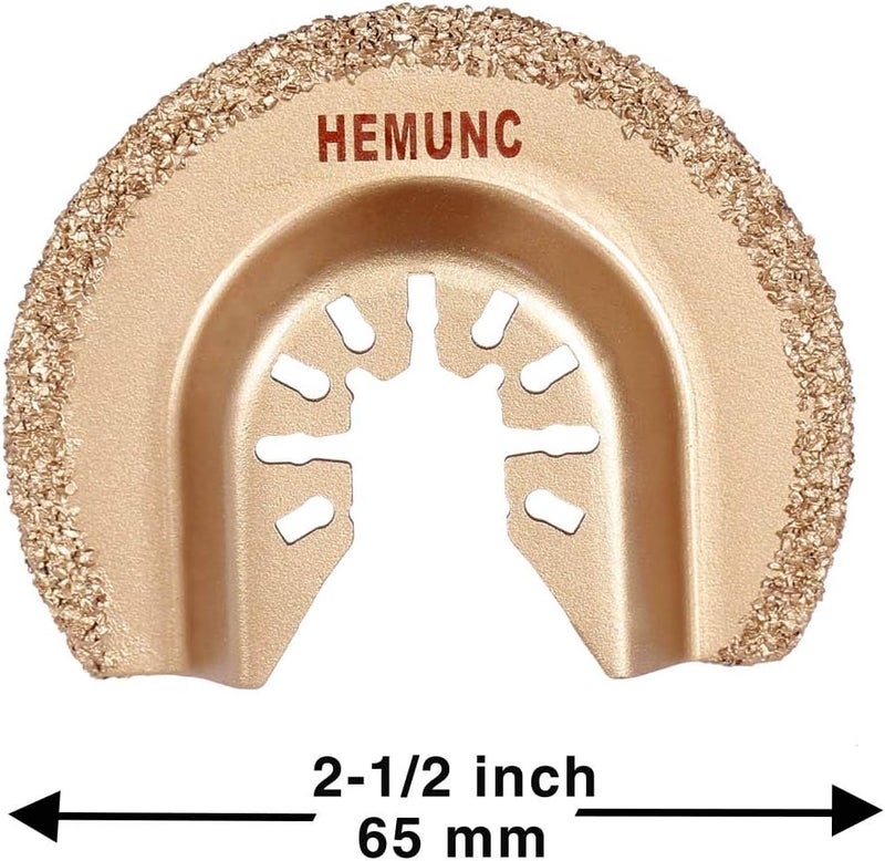 HEMUNC Oscillating Tool Blades, 5pcs Universal Semicircle Carbide Oscillating Multitool Saw Blades Accessories kit - Image 3