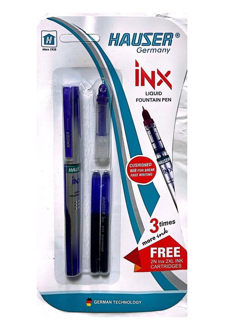 Hauser Germany - Hauser Inx Liquid Fountain Pen Blue Body Blue Ink - Image 1