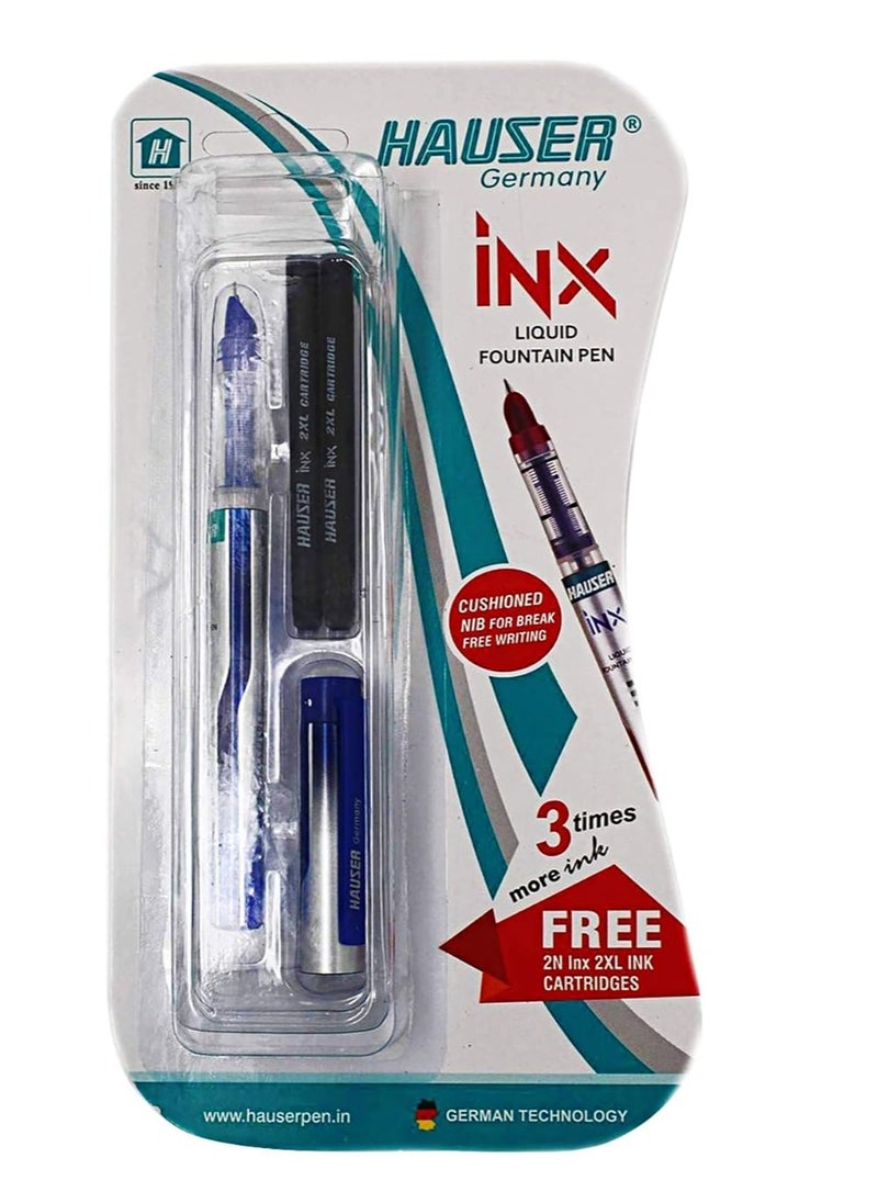 Hauser Germany - Hauser Inx Liquid Fountain Pen Blue Body Blue Ink - Image 1