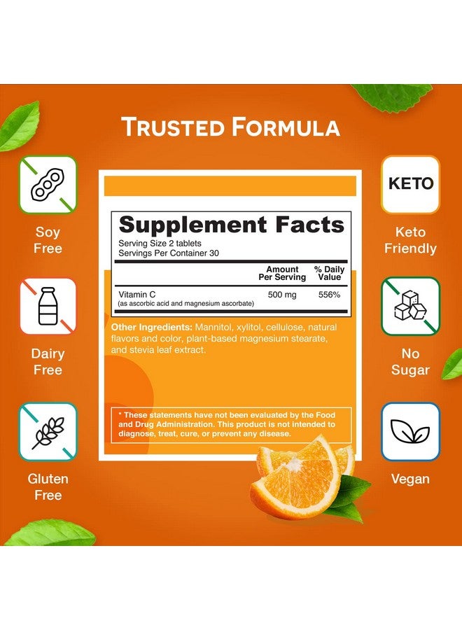 EZ Melts Vitamin C For Immune Support Vegan Vitamin C Dissolvable Tablets High Dose Vitamin C To Aid Wellbeing No Sugar Daily Vitamin C Tablets Orange Citrus Flavor Vitamin C 500 Mg Per Serving 60 Ct - Image 5