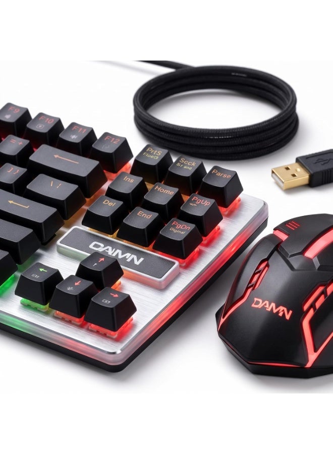 DAMN ODD953 Wired Gaming Keyboard and Mouse Combo with RGB Backlight, Mechanical Feel, USB Connectivity, and Mouse Pad - Image 2