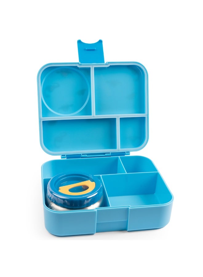 Cocobee Dino Bento Lunch Box With Food Jar, 4 Compartments - Blue - Image 5