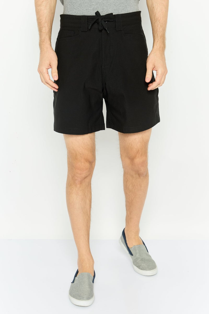 Element Men Regular Fit Plain Shorts, Black - Image 1