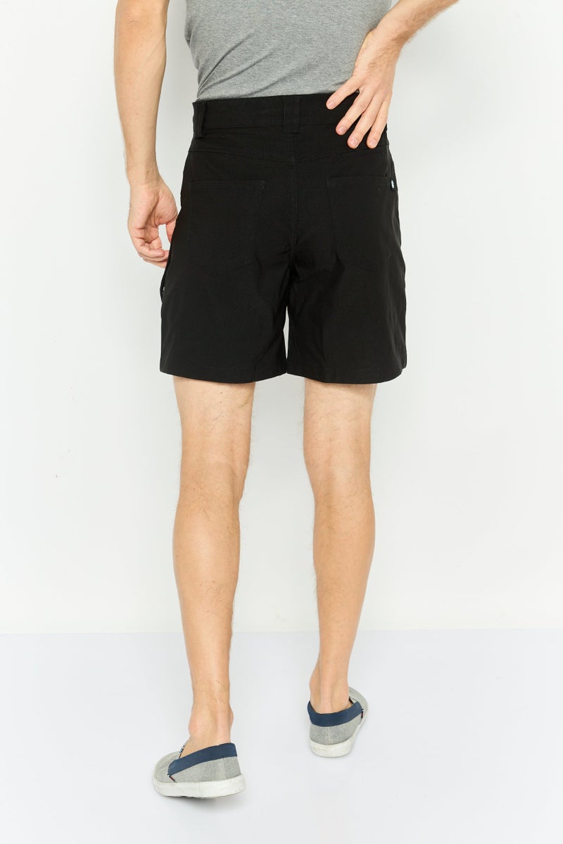 Element Men Regular Fit Plain Shorts, Black - Image 2