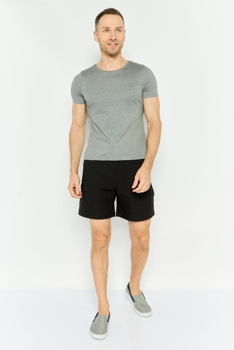 Element Men Regular Fit Plain Shorts, Black - Image 3