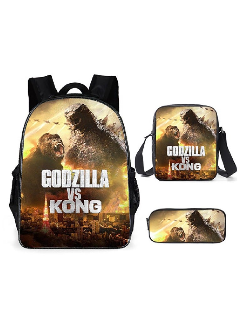Godzilla New Godzilla Student Backpack Three-piece Set 29*16*42cm