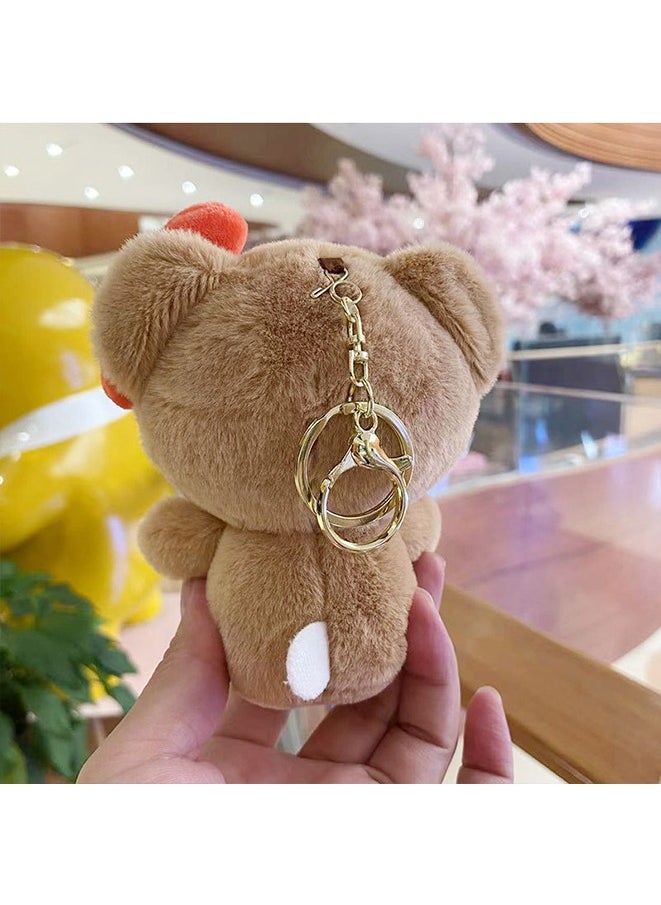 Generic - Sanrio Lovely Plush Toys Doll Keychain Short Plush Bear Costume Hello Kitty 15cm Plush Doll for Backpack,car,stationery Box Pendant - Image 1
