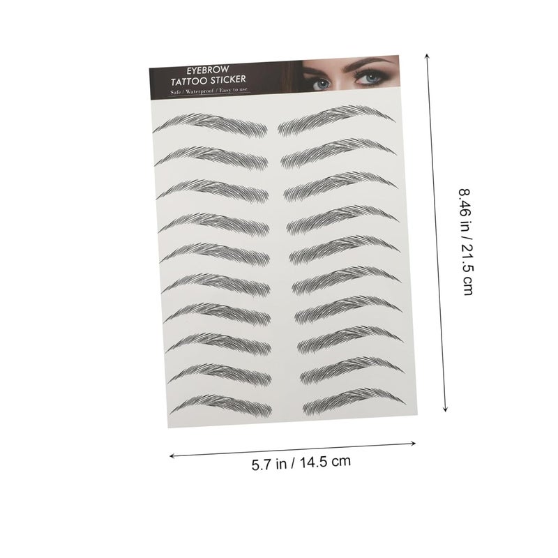Artibetter 3d Waterproof Hair-like Eyebrow Stickers, 6 Sheets (10 Pairs) Temporary False Eyebrows Tattoos for Natural Brow Enhancement and Makeup Application - Image 3