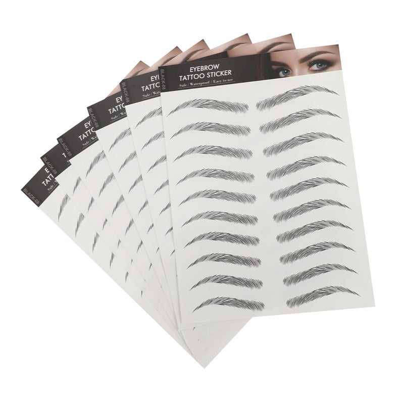 Artibetter 3d Waterproof Hair-like Eyebrow Stickers, 6 Sheets (10 Pairs) Temporary False Eyebrows Tattoos for Natural Brow Enhancement and Makeup Application - Image 1