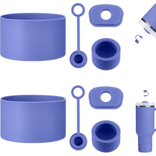 HYZ 8 Piece Accessories for Stanley Cup, Silicone Spill Proof Stopper Set and Protective Boot Including Straw Cover Cap for Stanley H2.0 20oz 30oz 40oz Tumbler, Exclusive Lupine - Image 1