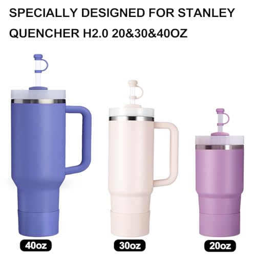 HYZ 8 Piece Accessories for Stanley Cup, Silicone Spill Proof Stopper Set and Protective Boot Including Straw Cover Cap for Stanley H2.0 20oz 30oz 40oz Tumbler, Exclusive Lupine - Image 4