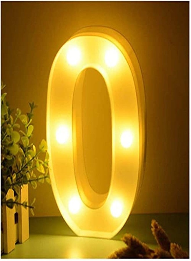 Balloonistics LED Marquee Number Light Sign for Party Family Wedding Decor Walls Hanging (Number 0) - Image 1