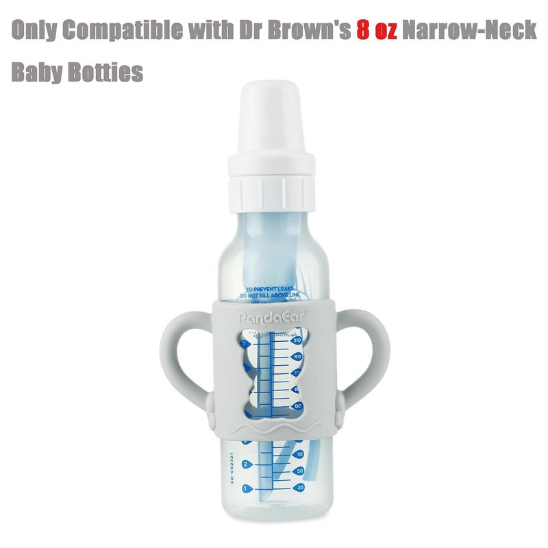 PandaEar 4 Pack Silicone Baby Bottle Handles Compatible with Dr Brown 8 oz250 ml Narrow Baby Bottles Baby Feeding Bottle Holder Grips - Image 3
