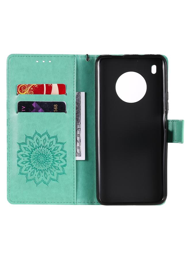 S-TOP Case For Huawei Y9a Sun Embossing Pattern Horizontal Flip Leather Case with Card Slot & Holder & Wallet & Lanyard - Image 4