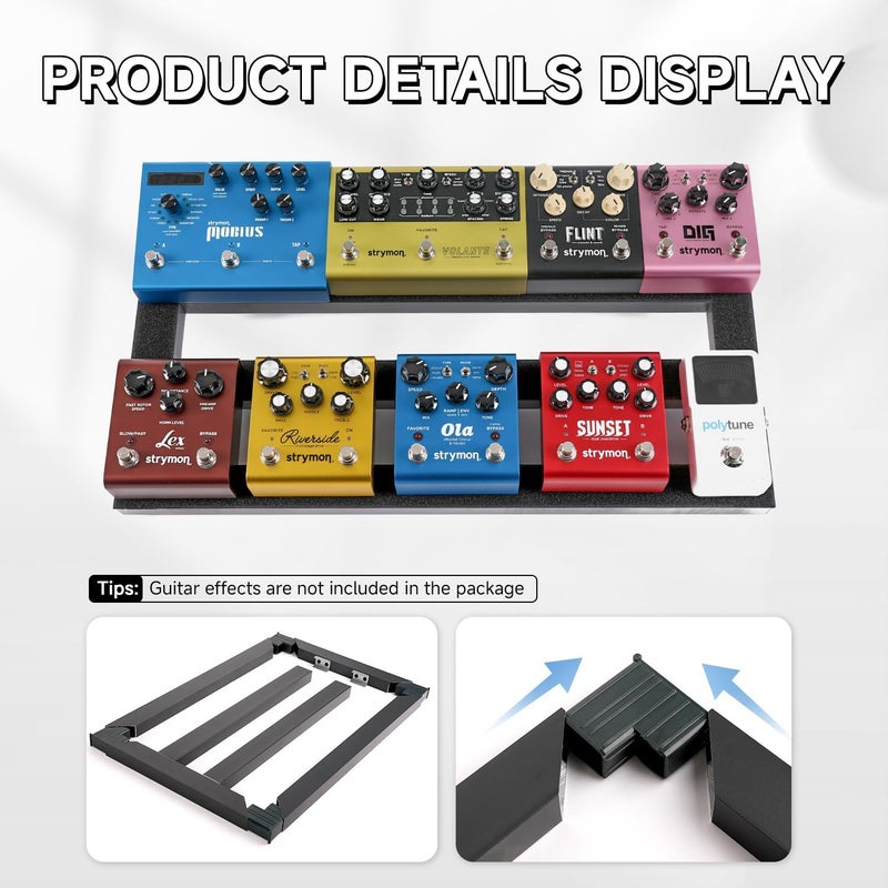 GHOSTFIRE Ghost Fire Guitar Pedal Board Aluminum Alloy 2.2lb Super light Effect Pedalboard 22''x12'' with Carry Bag,SPL-05 - Image 3