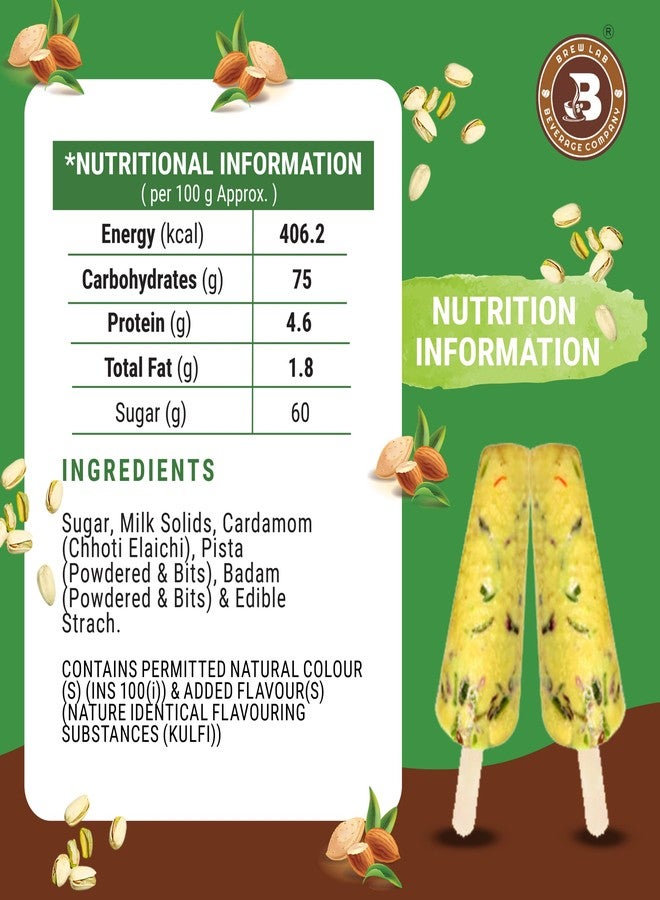 Brew Lab Instant Badam, Pista Kulfi Mix Powder 250 gm || Ready to Cook || With Real Badam Pista Bits || Natural Taste & Flavor || 250 g - Image 4