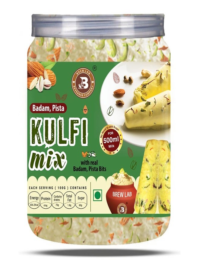 Brew Lab Instant Badam, Pista Kulfi Mix Powder 250 gm || Ready to Cook || With Real Badam Pista Bits || Natural Taste & Flavor || 250 g - Image 1