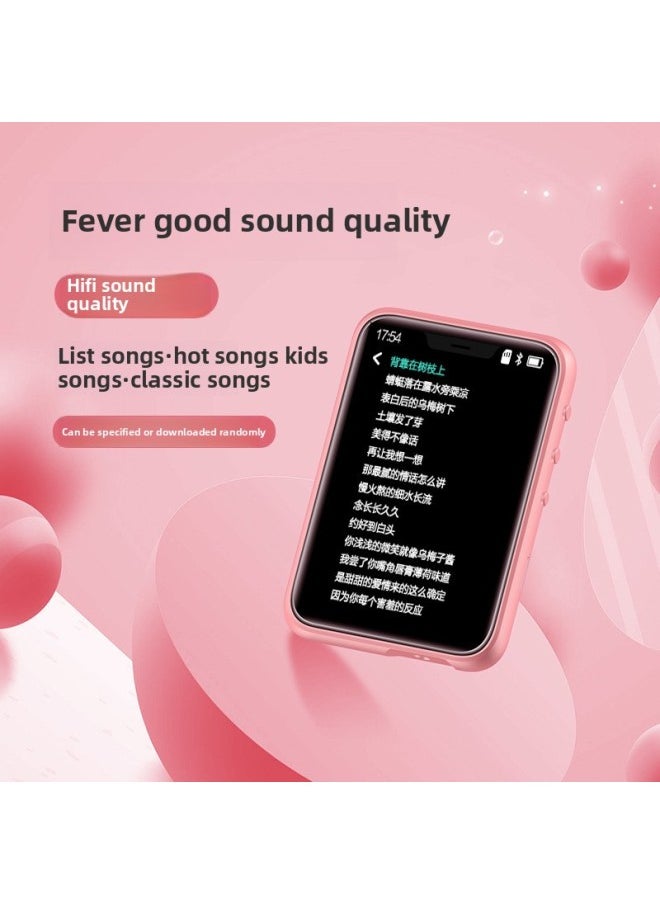 Generic - Bluetooth Walkman Student Edition High Use Listening To Songs And Watching Novels English Listening Player Reading-Body Color:3.2inch Touch Screen Upgraded Version/bluetooth 6.0/pink Protective Case/switchable Four-theme Interface/free Headphones + OTG + Film-Memory Capacity:8G [can Be Downloaded As Your Request - SonG/fiction/movie - EnGlish ListeninG/others - Image 1