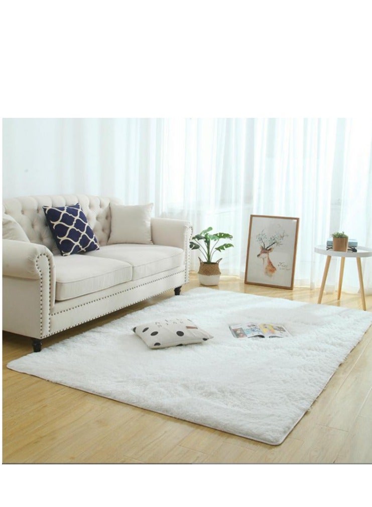 Golden Super Soft Shaggy Rugs Fluffy Carpets , Indoor Modern Plush Area Rugs for Living Room Bedroom Kids Room Nursery Home Decor, Upgrade Anti-Skid Fuzzy Rug, Cream White（150*200cm） - Image 1