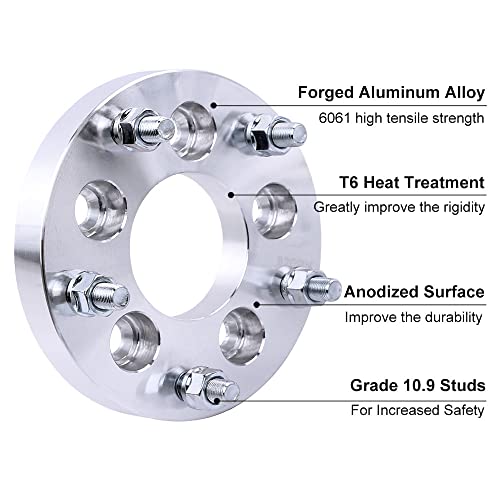 DCVAMOUS 4PC 5x5 to 5x4.5 Wheel Adapters 1.25 Inch 1/2"-20 Studs Compatible with Jeep 5 Lug 5x127 to 5x114.3 for 2007-2018 Wrangler JK JKU | 2006-2010 Commander XK | 1999-2010 Grand Cherokee WJ WK - Image 5