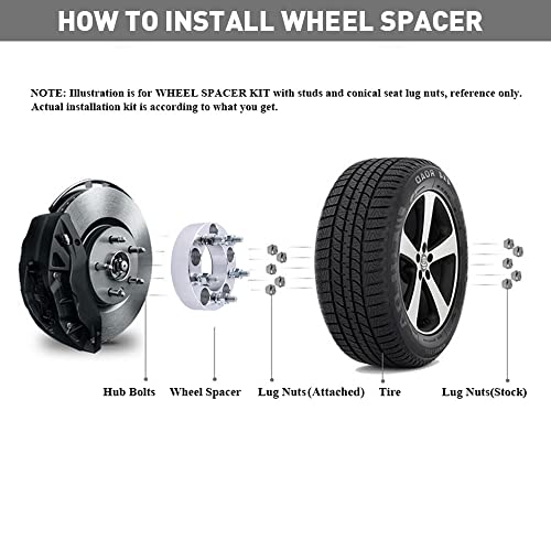 DCVAMOUS 4PC 5x5 to 5x4.5 Wheel Adapters 1.25 Inch 1/2"-20 Studs Compatible with Jeep 5 Lug 5x127 to 5x114.3 for 2007-2018 Wrangler JK JKU | 2006-2010 Commander XK | 1999-2010 Grand Cherokee WJ WK - Image 3