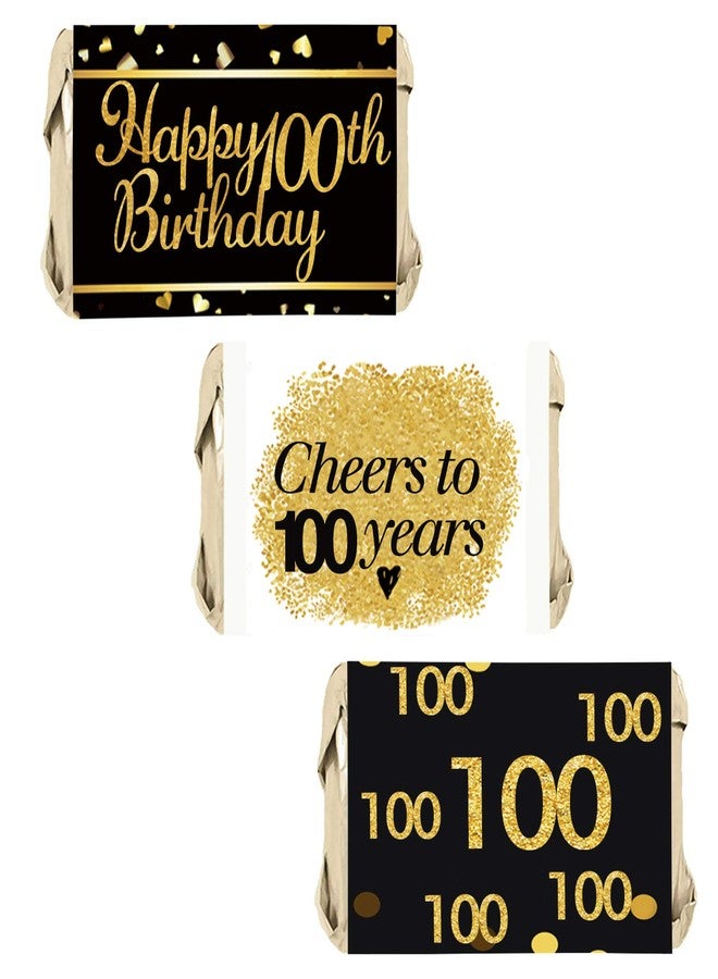 PANHUI 100th Birthday Party Mini Candy Bar Wrappers - 100th Birthday Party Decor - 45 Stickers - Image 2