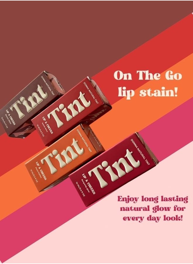 Donna - Donna Natural Lip Tint  scarlet Lip Stain | Multi-Purpose Lip & Cheek Tint | Aloe Vera & Vitamin B Water Tint | Moisturizing, Non-Sticky, Non-Oily, Lightweight, Long-Lasting Lip, Cheek & Eye Tint - Image 1