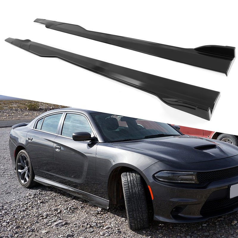 HECASA Side Skirts Body Kit Replacement Compatible with 20152023 Dodge Charger SRT Black Pair Rocker Panels Guard Side Extension Splitter