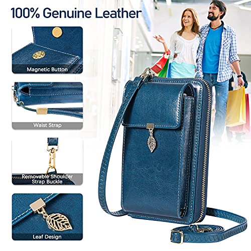 HUANLANG Small Crossbody Phone Bags for Women Leather Cell Phone Purse Wallet RFID Blocking Ladies Shoulder Bag Credit Card Slots Lightweight Crossbody Bag - Image 4