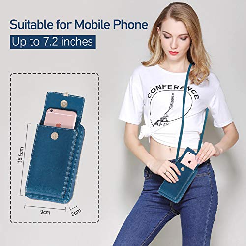 HUANLANG Small Crossbody Phone Bags for Women Leather Cell Phone Purse Wallet RFID Blocking Ladies Shoulder Bag Credit Card Slots Lightweight Crossbody Bag - Image 2