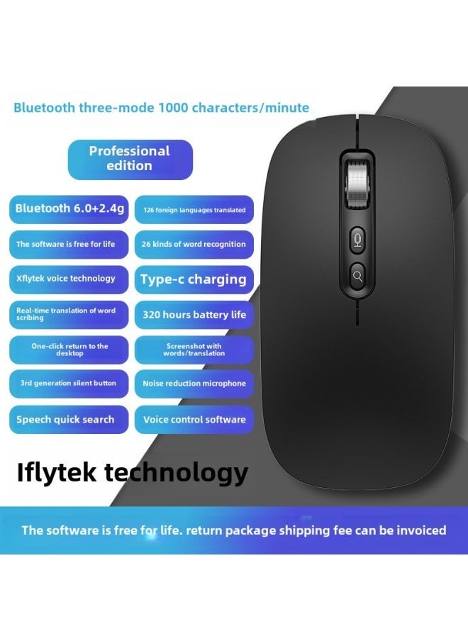 AI Smart Voice Mouse IFLYTEK Bluetooth Wireless Voice Control Input Translation Speech Microphone Typing Recognition Text-Specifications: 1000 Words/min | 99% Recognition Rate | Super Long Battery Life - Image 1