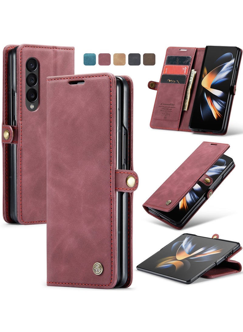 CaseMe Leather protective cover for Samsung Galaxy Z Fold 4 5G Red - Image 1