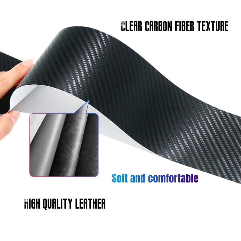 JULOPO 4PCS car Door sill Protector Stickers Carbon Fiber Texture Leather car Door sill Cover Compatible Picanto Proceed Rio K5 Sportage Stinger Soul GT Line Accessories (Style 2) - Image 4