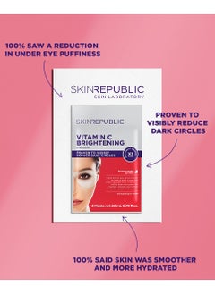 SKIN REPUBLIC Skin Republic Brightening Eye Mask, For Bright Youthful Looking Eyes, Targets Dark Circles, With Vitamin C 23ml (3 Masks)  - Image 5