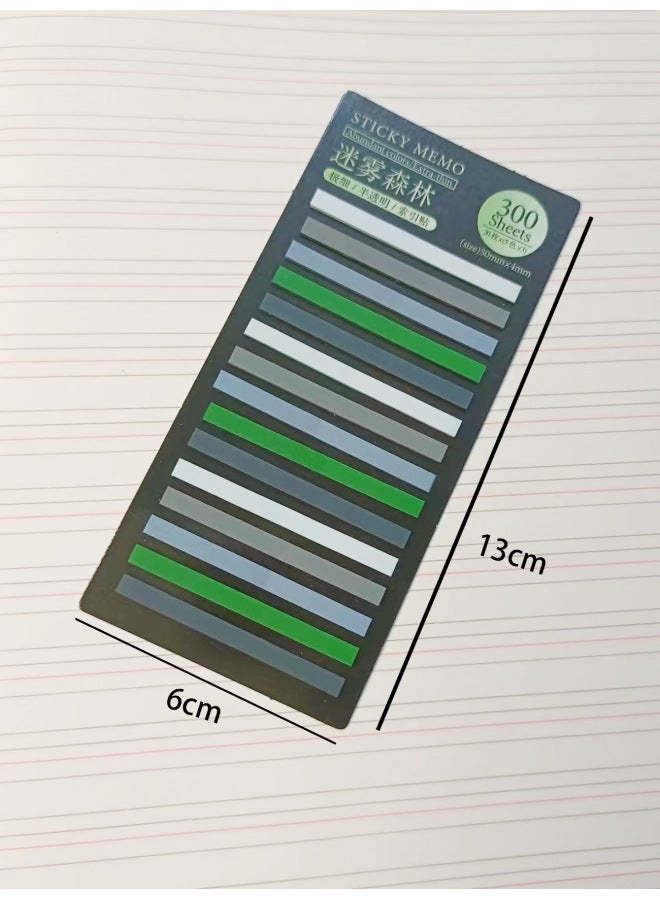 YUYU Colorful Narrow Strip Very Fine Index Paste Student Key Label Paste Transparent Post-it Note 300 Paste - Image 1
