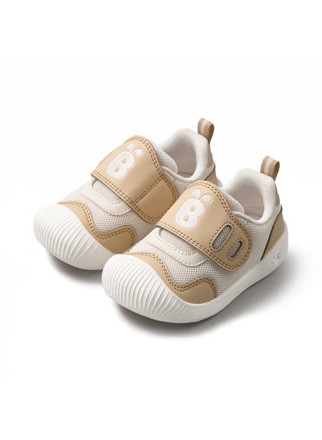 Babbudou Children's Shoes, Baby Walking Shoes, Soft Sole, Non-slip, Spring New Style, Breathable Functional Shoes, Boys And Girls Shoes, Khaki, Size 23