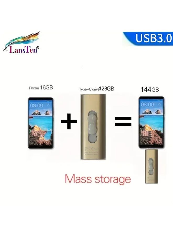 128GB 3 In 1 Flash Drive Type C Micro USB A High Speed Photo Backup Memory Stick - Image 4