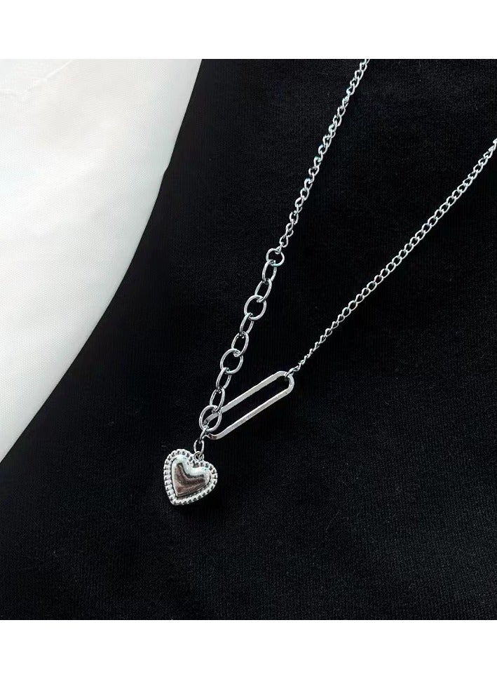 Goolsky Korean Punk Heart Pendant Necklace for Women – INS Hip-Hop Titanium Steel Chain, Non-Fading Oversized Streetwear Jewelry  - Image 2