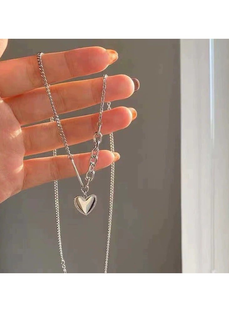 Goolsky Korean Punk Heart Pendant Necklace for Women – INS Hip-Hop Titanium Steel Chain, Non-Fading Oversized Streetwear Jewelry  - Image 3