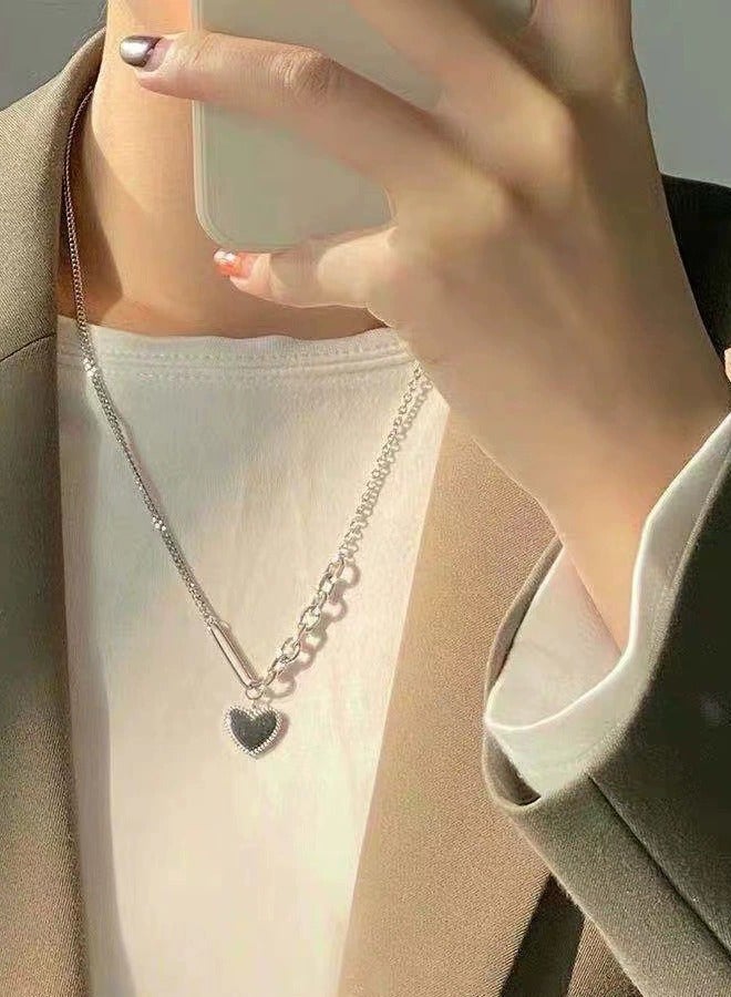 Goolsky Korean Punk Heart Pendant Necklace for Women – INS Hip-Hop Titanium Steel Chain, Non-Fading Oversized Streetwear Jewelry  - Image 4