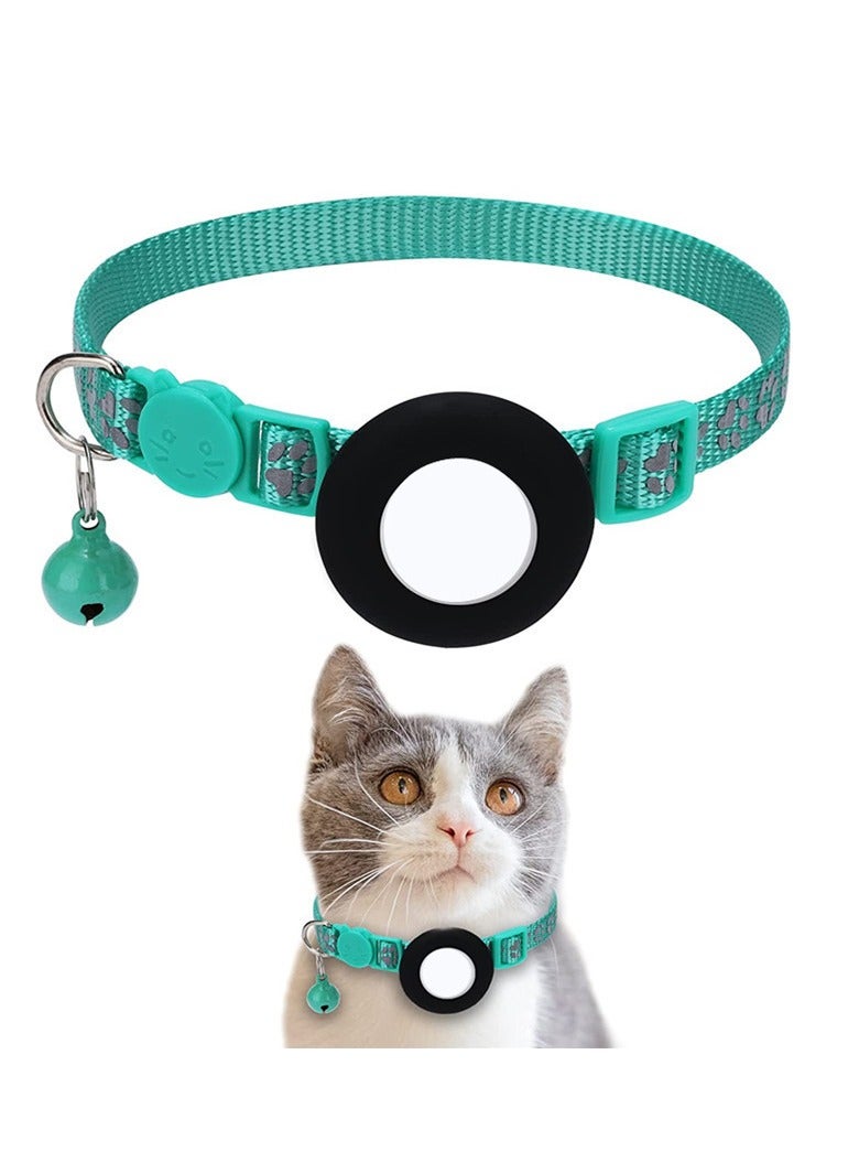 Generic Cat Collar for Airtag Reflective Cat Collar with Bell and Safety Buckle, with Waterproof Holder Compatible with Adjustable 22-35cm  - Image 1