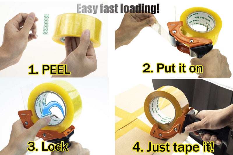 LDS Industry 2 Pcs Rapid-Replace Packing Tape Dispenser Guns with Extra Blade, 2 in (50mm) Lightweight Ergonomic Industrial Handheld Heavy Duty Tape Cutter for Carton, Packaging and Box Sealing, LDS Industry - Image 3