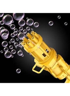 smart balance 8 Slots automatic bubble gun for kids and adults battery operated with soap bottle - Golden 